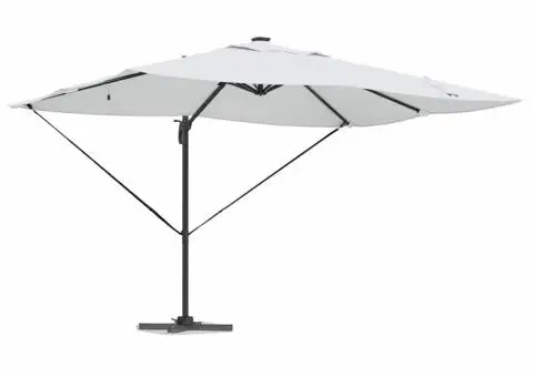 Umbrela Cantilever Roma de la cu LED-uri, Bej, 352 x 251 x 265 cm, din aluminiu - 3/5