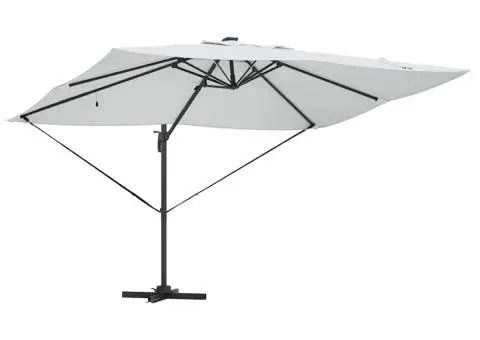 Umbrela Cantilever Roma de la cu LED-uri, Bej, 352 x 251 x 265 cm, din aluminiu - 4/5