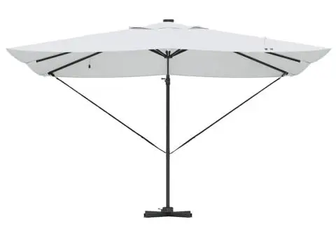 Umbrela Cantilever Roma de la cu LED-uri, Bej, 352 x 251 x 265 cm, din aluminiu - 5/5