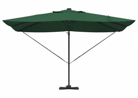 Umbrela Roma Cantilever cu LED-uri, verde, 352 x 251 x 265 cm, din aluminiu - 5/5