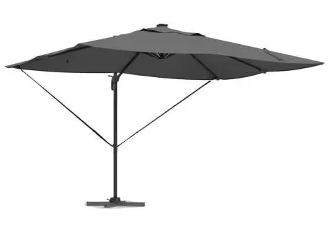 Umbrela cantilever Roma cu LED-uri antracit de 352x251x265 cm, din aluminiu - 3/5