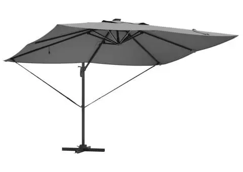 Umbrela cantilever Roma cu LED-uri antracit de 352x251x265 cm, din aluminiu - 4/5