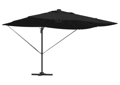 Umbrela Cantilever Roma de la cu LED-uri, neagră, 352 x 251 x 265 cm, din aluminiu - 2/5