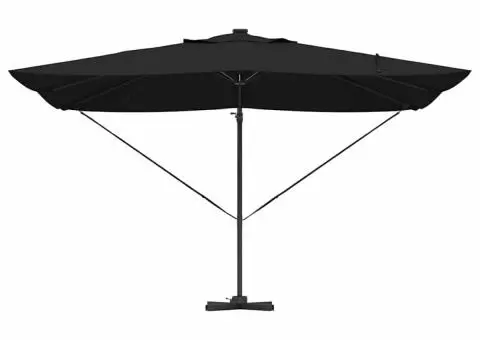 Umbrela Cantilever Roma de la cu LED-uri, neagră, 352 x 251 x 265 cm, din aluminiu - 5/5