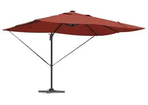 Umbrela Cantilever Roma de la cu LED-uri Terracotta 352x251x265 cm din aluminiu - 2/5