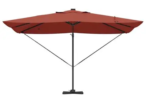 Umbrela Cantilever Roma de la cu LED-uri Terracotta 352x251x265 cm din aluminiu - 5/5