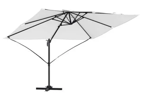 Umbrela parasol Roma cantilever bej 352x251x260 cm din aluminiu - 2/5