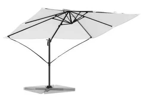 Umbrela parasol Roma cantilever bej 352x251x260 cm din aluminiu - 3/5