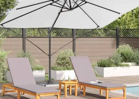 Umbrela parasol Roma cantilever bej 352x251x260 cm din aluminiu - 4/5