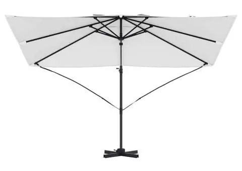 Umbrela parasol Roma cantilever bej 352x251x260 cm din aluminiu - 5/5