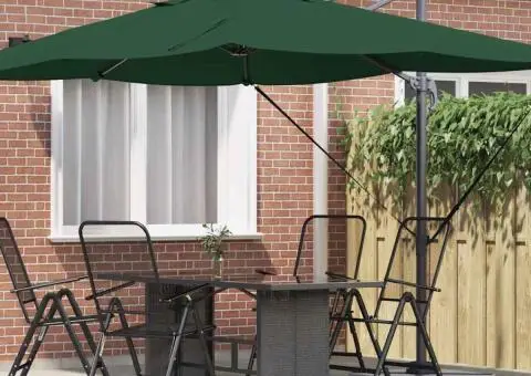 Parasol cantilever Roma verde 352x251x260 cm din aluminiu - 1/5
