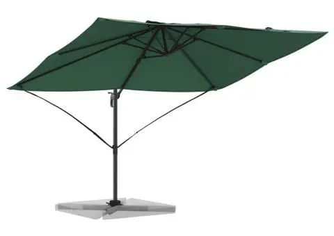 Parasol cantilever Roma verde 352x251x260 cm din aluminiu - 3/5