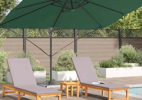 Parasol cantilever Roma verde 352x251x260 cm din aluminiu - 4/5