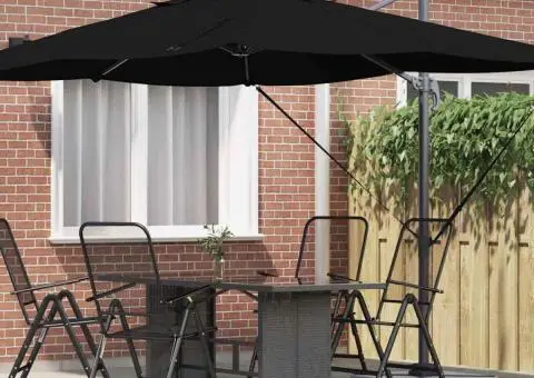 Parasol cantilever Roma negru 352x251x260 cm din aluminiu - 1/5