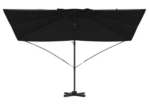 Parasol cantilever Roma negru 352x251x260 cm din aluminiu - 5/5