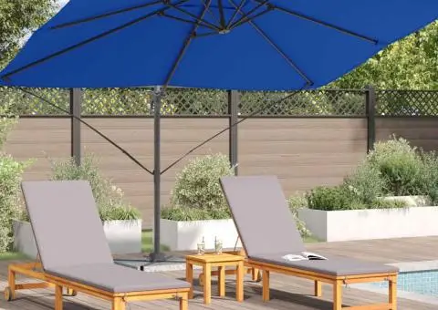 Umbrela Cantilever Roma Albastru Azur 352x251x260 cm Aluminiu - 4/5