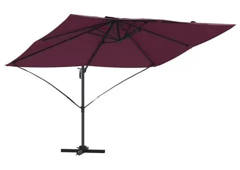 Parasol cantilever Roma , roșu Bordeaux, 352x251x260 cm, din aluminiu - 2/5