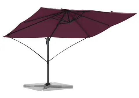 Parasol cantilever Roma , roșu Bordeaux, 352x251x260 cm, din aluminiu - 3/5