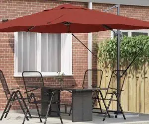 Parasol Cantilever Roma – , Terracotta, 352x251x260 cm, din aluminiu