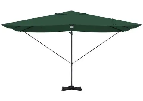 Parasol cantilever Roma verde cu LED-uri, dimensiuni 352x251x265 cm, din aluminiu. - 5/5