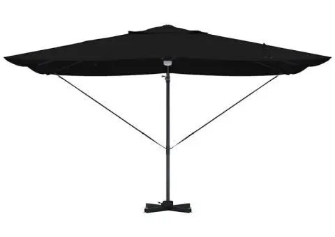 Umbrela Cantilever Roma cu LED-uri Negru, Dimensiuni: 352x251x265 cm, din Aluminiu. - 5/5