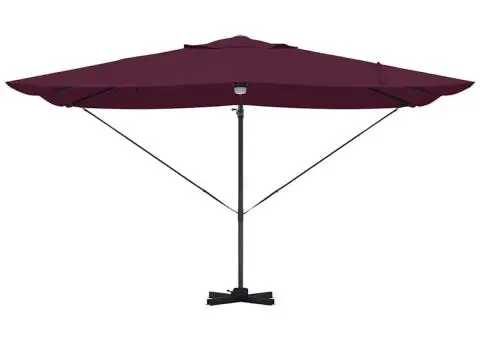 Umbrela Cantilever - Bordo Bordo Metal și Țesătură Mediu Pliabil - 5/5