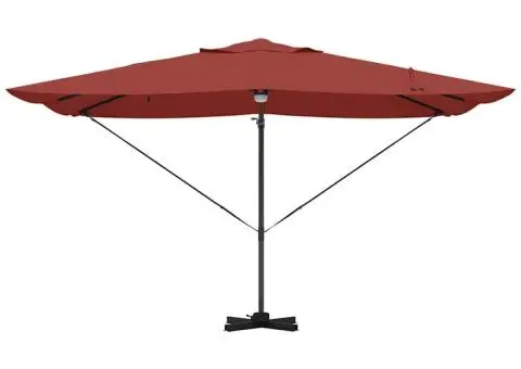 Umbrela tip parasol cu braț Roma, cu LED-uri, teracotă, 352x251x265 cm, din aluminiu - 5/5