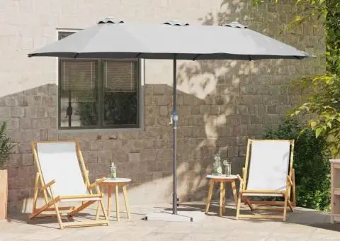 Parasol de Grădină Nisipiu 380 x 196 x 235 cm - 1/5