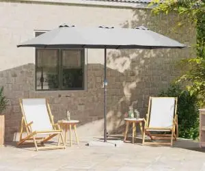 vidaXL Parasol de Grădină Nisipiu 380 x 196 x 235 cm