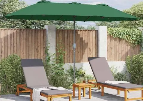 Parasol de Grădină Verde 380 x 196 x 235 cm - 4/5