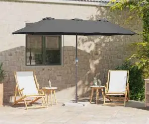 vidaXL Parasol de Grădină Antracit 380 x 196 x 235 cm