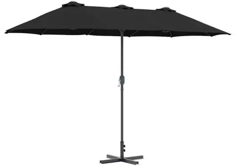 Parasol de Grădină Negru 380 x 196 x 235 cm - 2/5