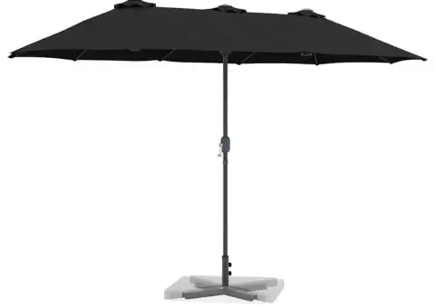 Parasol de Grădină Negru 380 x 196 x 235 cm - 3/5