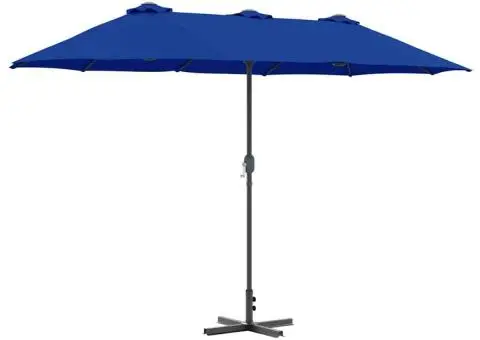 Parasol de Grădină albastru 380 x 196 x 235 cm - 2/5