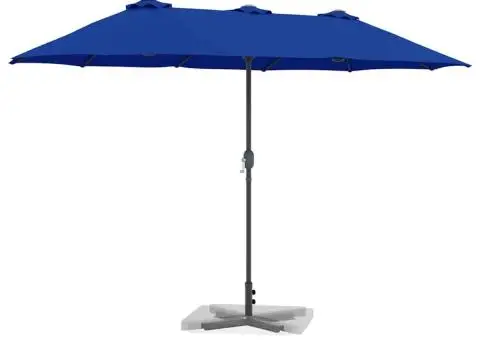 Parasol de Grădină albastru 380 x 196 x 235 cm - 3/5