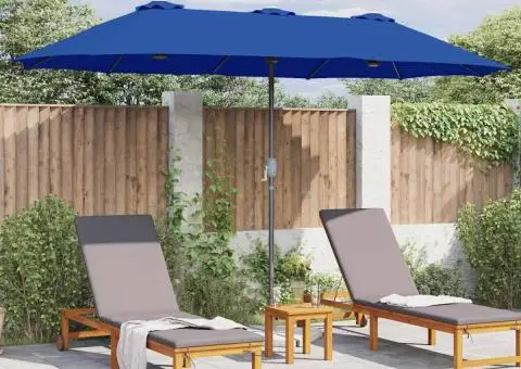 Parasol de Grădină albastru 380 x 196 x 235 cm - 4/5