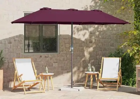 Parasol de Grădină Roșu bordo 380 x 196 x 235 cm - 1/5