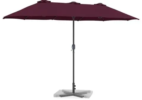 Parasol de Grădină Roșu bordo 380 x 196 x 235 cm - 3/5