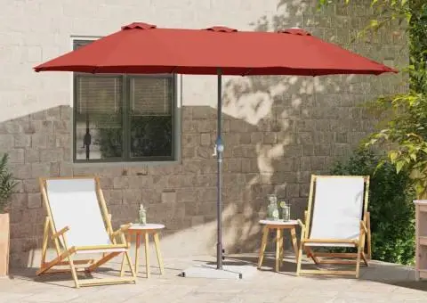 Parasol de Grădină Terracota 380 x 196 x 235 cm - 1/5