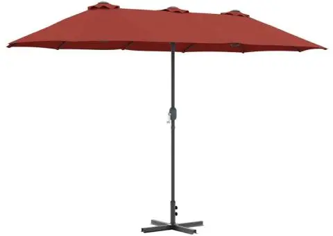 Parasol de Grădină Terracota 380 x 196 x 235 cm - 2/5