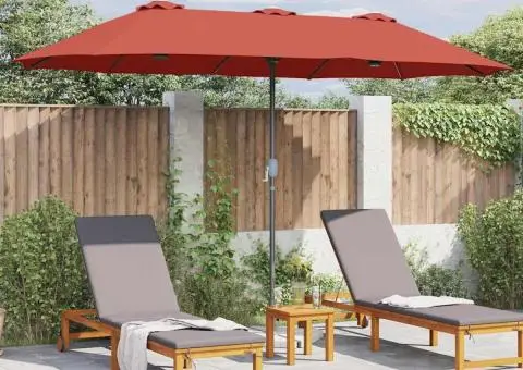 Parasol de Grădină Terracota 380 x 196 x 235 cm - 4/5