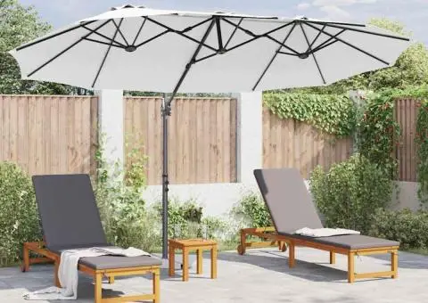 Parasol cu braț cantilever pentru grădină cu blocare Nisipiu - 4/5