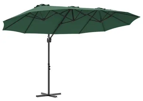 Parasol cu braț cantilever pentru grădină cu blocare Verde - 2/5