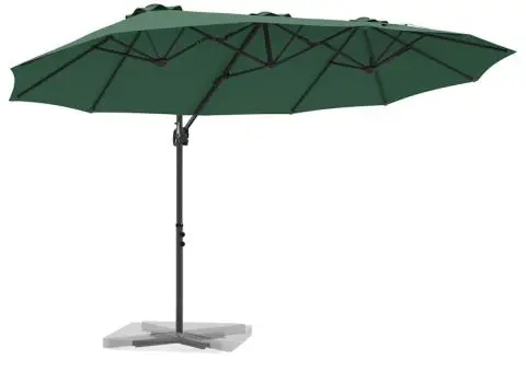 Parasol cu braț cantilever pentru grădină cu blocare Verde - 3/5