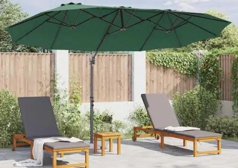 Parasol cu braț cantilever pentru grădină cu blocare Verde - 4/5