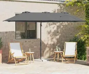 vidaXL Parasol cu braț cantilever pentru grădină cu blocare Antracit