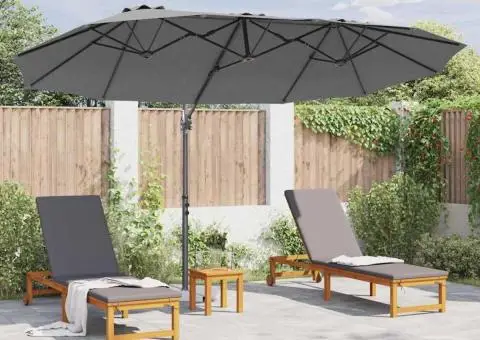 Parasol cu braț cantilever pentru grădină cu blocare Antracit - 4/5