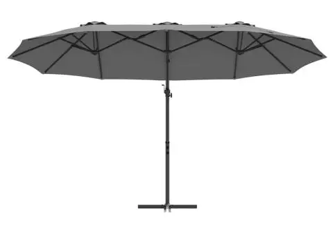 Parasol cu braț cantilever pentru grădină cu blocare Antracit - 5/5