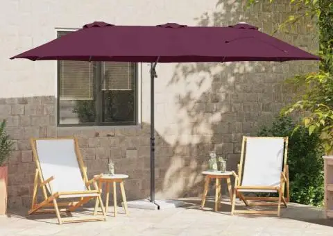 Parasol cu braț cantilever pentru grădină Roșu bordo mare - 1/5