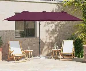 vidaXL Parasol cu braț cantilever pentru grădină Roșu bordo mare